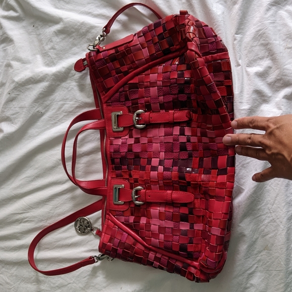 Piero Guidi Red Woven Bag - Picture 4 of 6